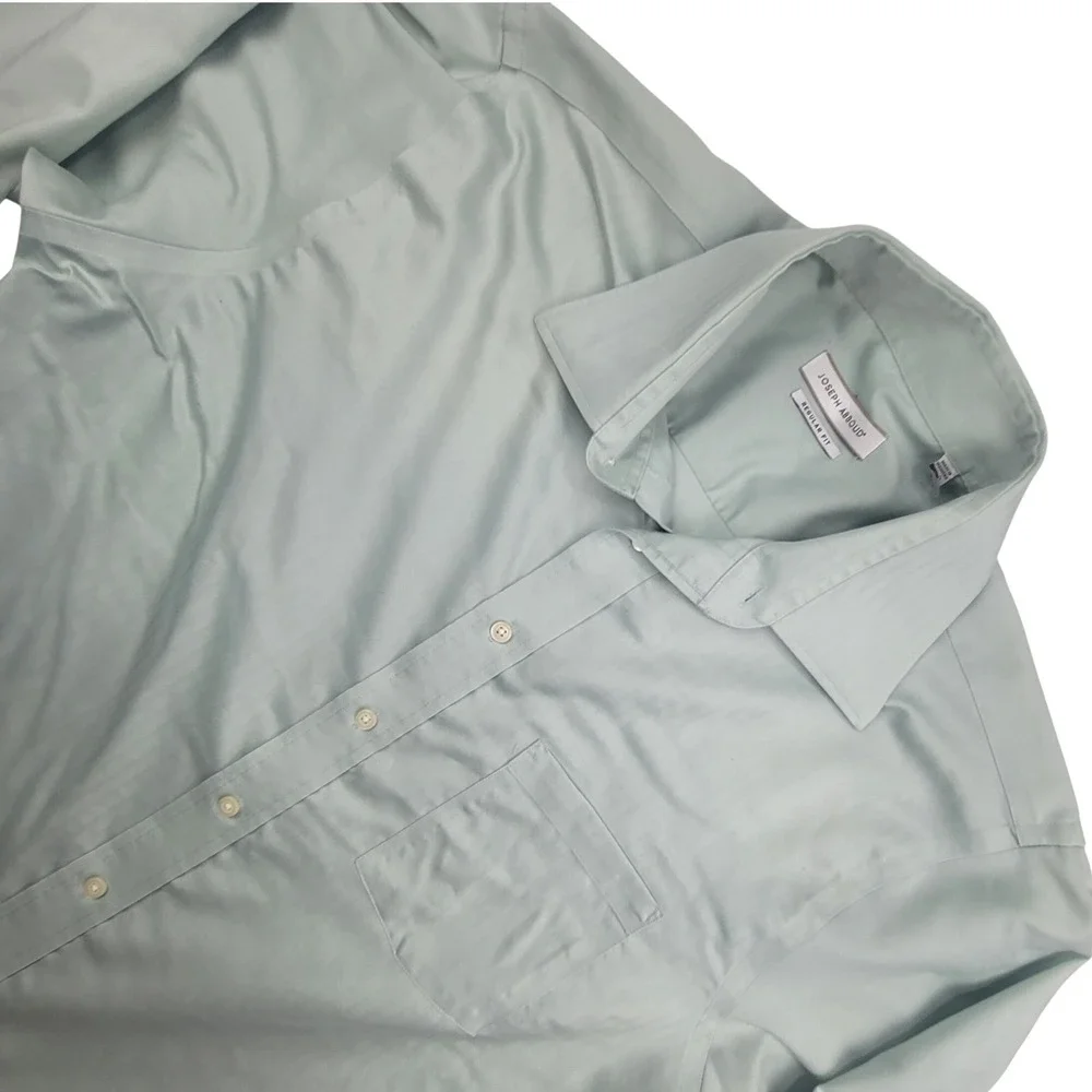Joseph Abboud Mens Regular Fit Green Long Sleeve Dress Shirt Sz 16.5‎ 34 - 35